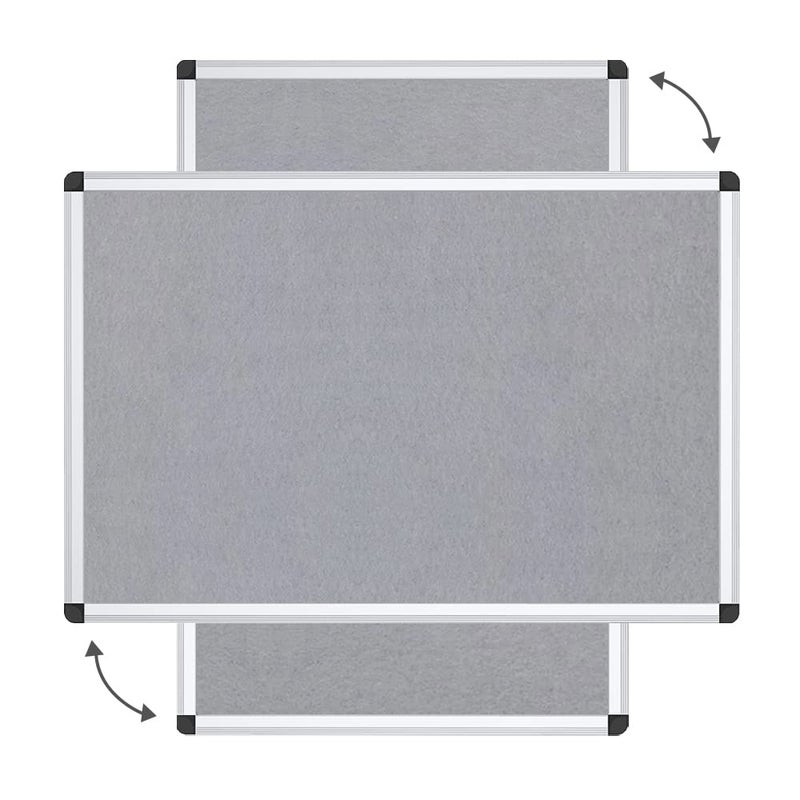 VIZ-PRO Notice Board Felt Gray, 36 X 24 Inches, Silver Aluminium Frame - Image 2